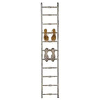 Échelle décorative en pin blanc vieilli 12,5"x69" – Porte-serviettes et porte-couvertures rustique