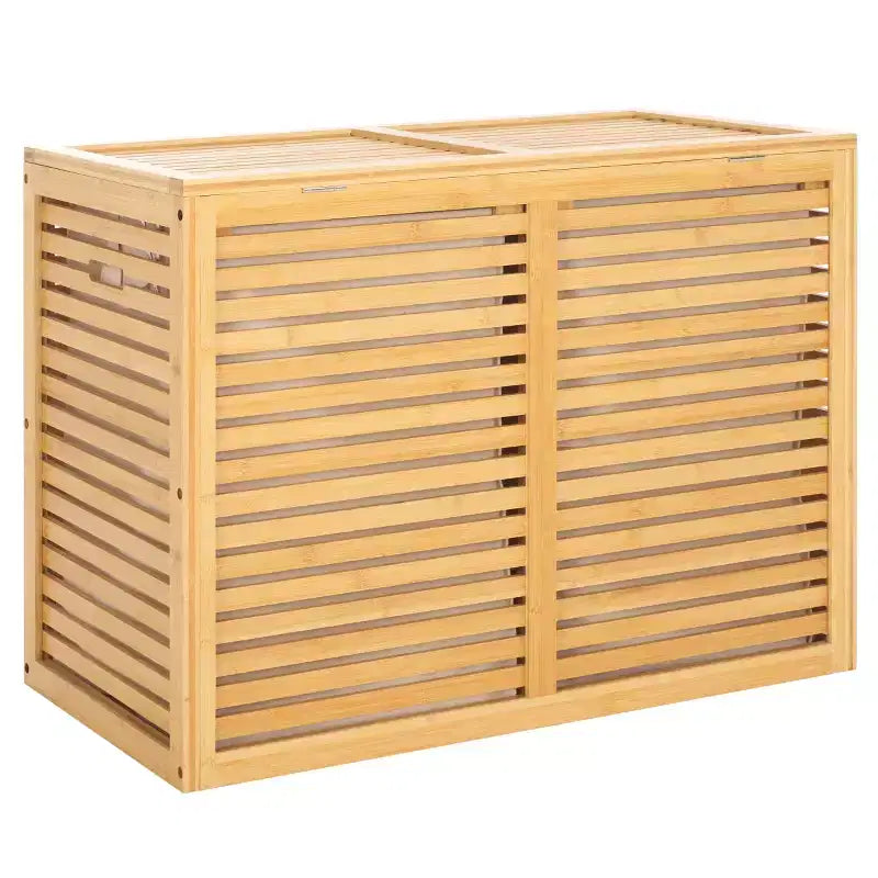 Panier à linge 2 compartiments avec sac intérieur - STG1904 - Naturel/Beige