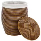 Panier à linge - HAC6503 - Blanc/Brun Miel lavé