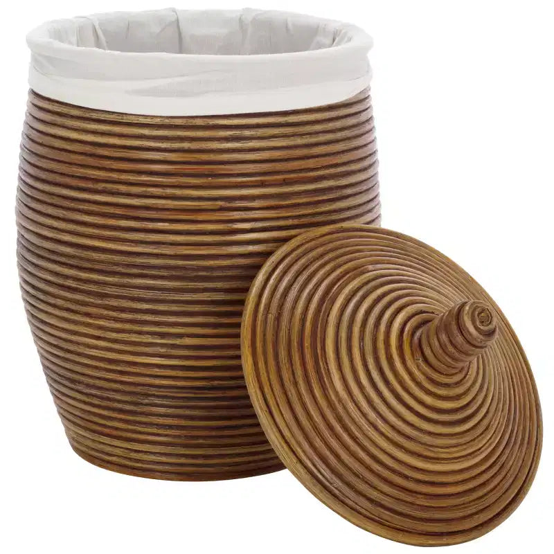 Panier à linge - HAC6503 - Blanc/Brun Miel lavé