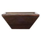 Table basse carrée en bois d'acacia de 36 po avec piètement trapézoïdal