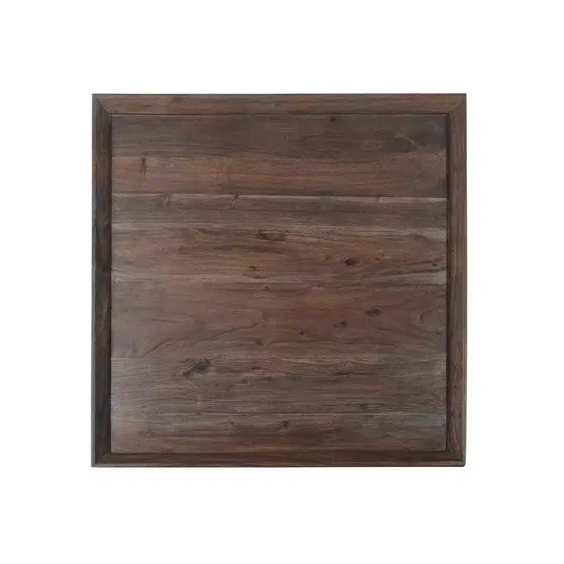Table basse carrée en bois d'acacia de 36 po avec piètement trapézoïdal