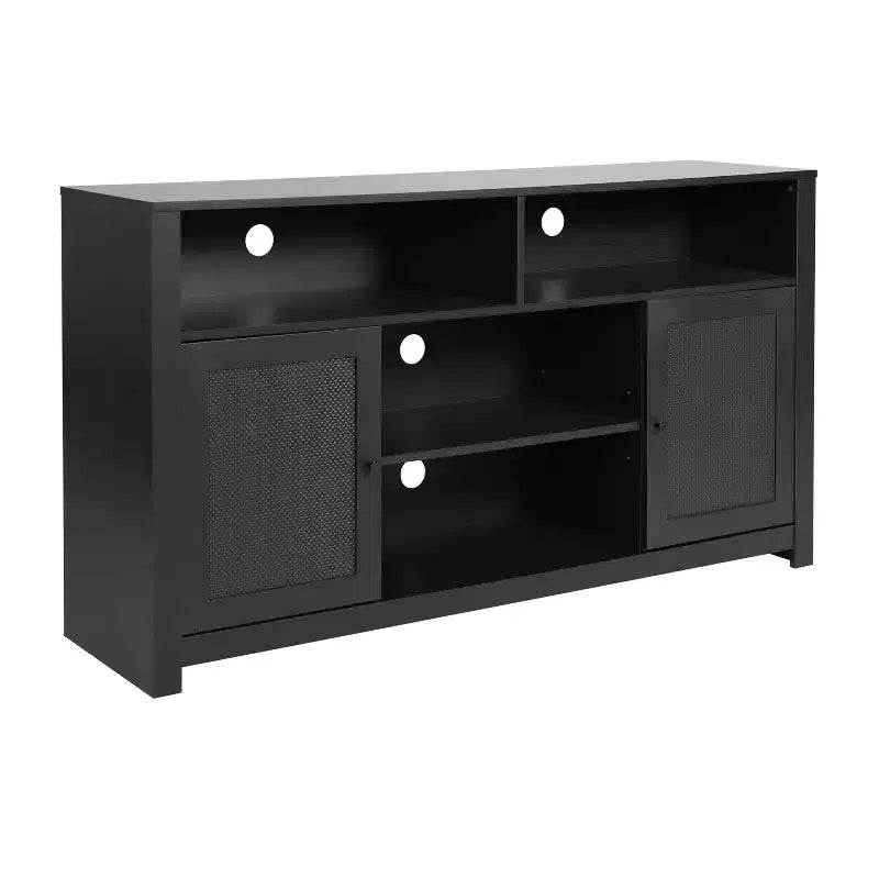 Meuble TV buffet 4 portes de style moderne du milieu du siècle de 58 po – Convient aux téléviseurs jusqu'à 65 po