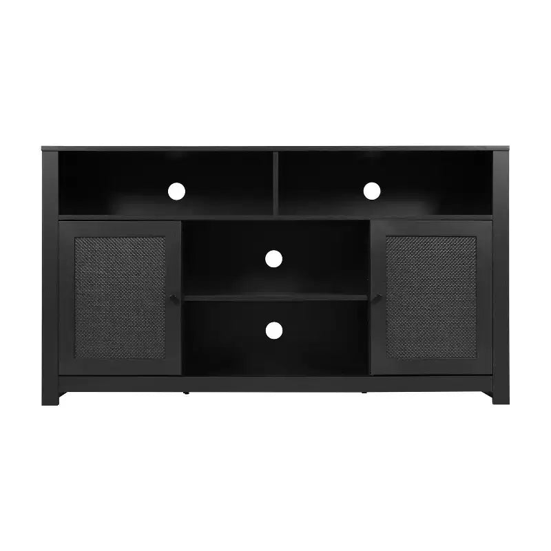 Meuble TV buffet 4 portes de style moderne du milieu du siècle de 58 po – Convient aux téléviseurs jusqu'à 65 po