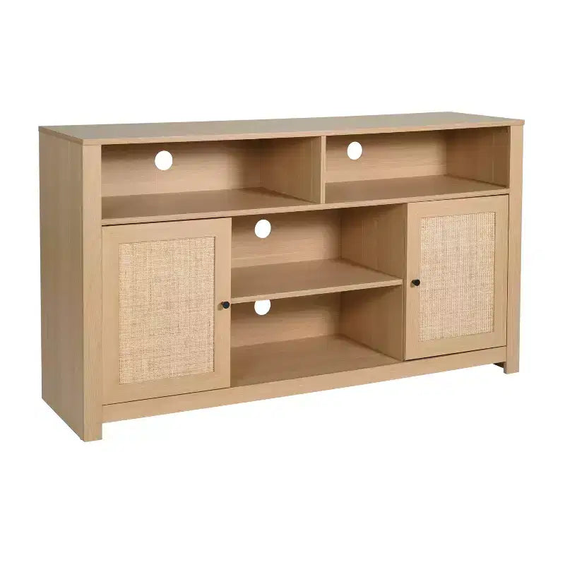 Meuble TV buffet 4 portes de style moderne du milieu du siècle de 58 po – Convient aux téléviseurs jusqu'à 65 po