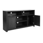 Meuble TV buffet 4 portes de style moderne du milieu du siècle de 58 po – Convient aux téléviseurs jusqu'à 65 po