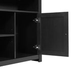 Meuble TV buffet 4 portes de style moderne du milieu du siècle de 58 po – Convient aux téléviseurs jusqu'à 65 po