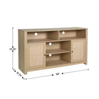 Meuble TV buffet 4 portes de style moderne du milieu du siècle de 58 po – Convient aux téléviseurs jusqu'à 65 po