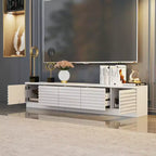 Meuble TV Console Média Blanc Minimaliste – Multi-Compartiments, Lignes Épurées, Construction Robuste