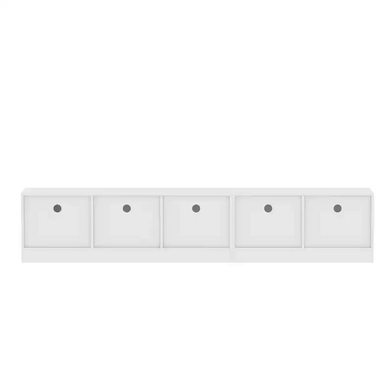 Meuble TV Console Média Blanc Minimaliste – Multi-Compartiments, Lignes Épurées, Construction Robuste