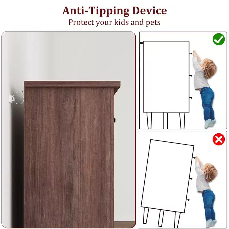 Commode haute de chambre à 5 tiroirs – Armoire de rangement en bois autoportante de 105 cm