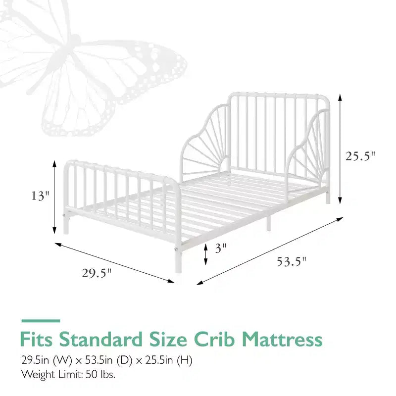 Cadre de lit pour tout-petit en métal Quinn – Meuble de chambre d'enfant sûr et robuste