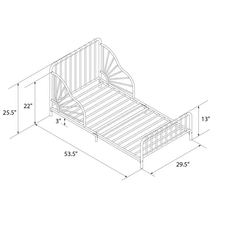 Cadre de lit pour tout-petit en métal Quinn – Meuble de chambre d'enfant sûr et robuste