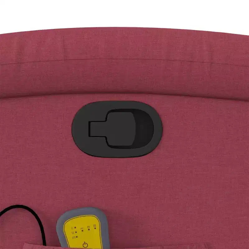 Fauteuil Inclinable de Massage en Tissu Bordeaux – 6 Points de Vibration, Inclinaison Manuelle, Pochette Latérale