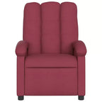 Fauteuil Inclinable de Massage en Tissu Bordeaux – 6 Points de Vibration, Inclinaison Manuelle, Pochette Latérale