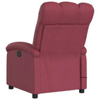Fauteuil Inclinable de Massage en Tissu Bordeaux – 6 Points de Vibration, Inclinaison Manuelle, Pochette Latérale