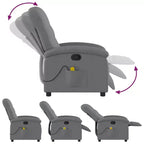 Fauteuil Inclinable de Massage en Tissu Bordeaux – 6 Points de Vibration, Inclinaison Manuelle, Pochette Latérale