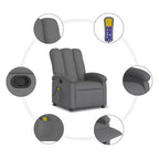 Fauteuil Inclinable de Massage en Tissu Bordeaux – 6 Points de Vibration, Inclinaison Manuelle, Pochette Latérale