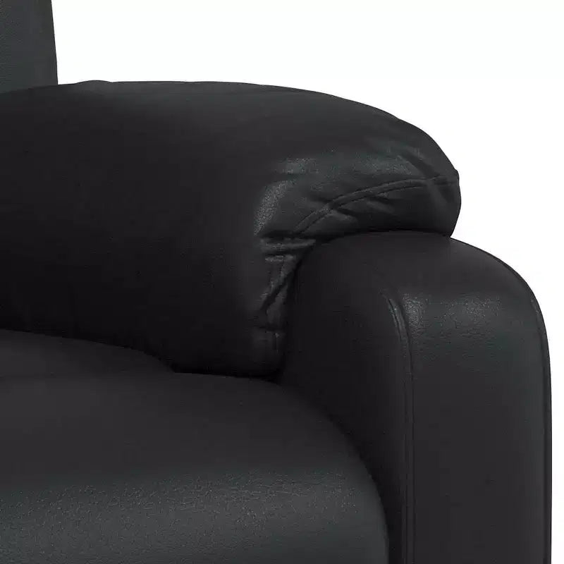 Fauteuil de massage inclinable en cuir noir – Réglable avec 6 points de vibration
