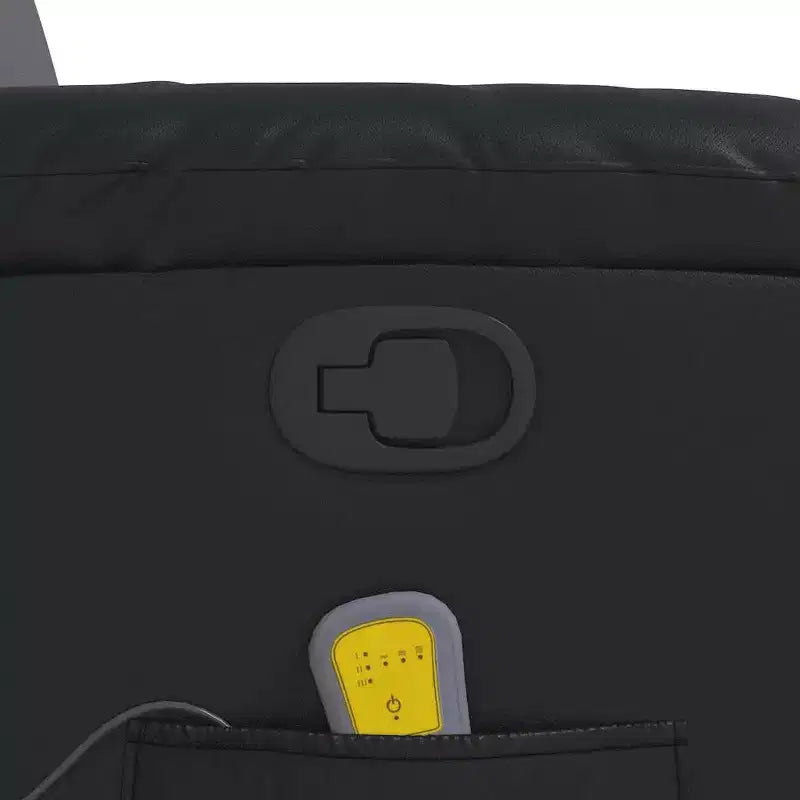 Fauteuil de massage inclinable en cuir noir – Réglable avec 6 points de vibration