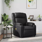 Fauteuil de massage inclinable en cuir noir – Réglable avec 6 points de vibration