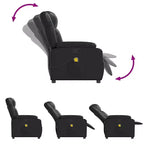 Fauteuil de massage inclinable en cuir noir – Réglable avec 6 points de vibration