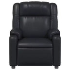 Fauteuil de massage inclinable en cuir noir – Réglable avec 6 points de vibration