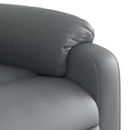 Fauteuil inclinable de massage en cuir gris – 6 points de vibration, dossier et repose-pieds réglables