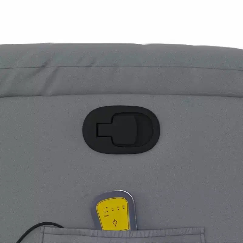 Fauteuil inclinable de massage en cuir gris – 6 points de vibration, dossier et repose-pieds réglables