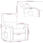Fauteuil inclinable de massage en cuir gris – 6 points de vibration, dossier et repose-pieds réglables