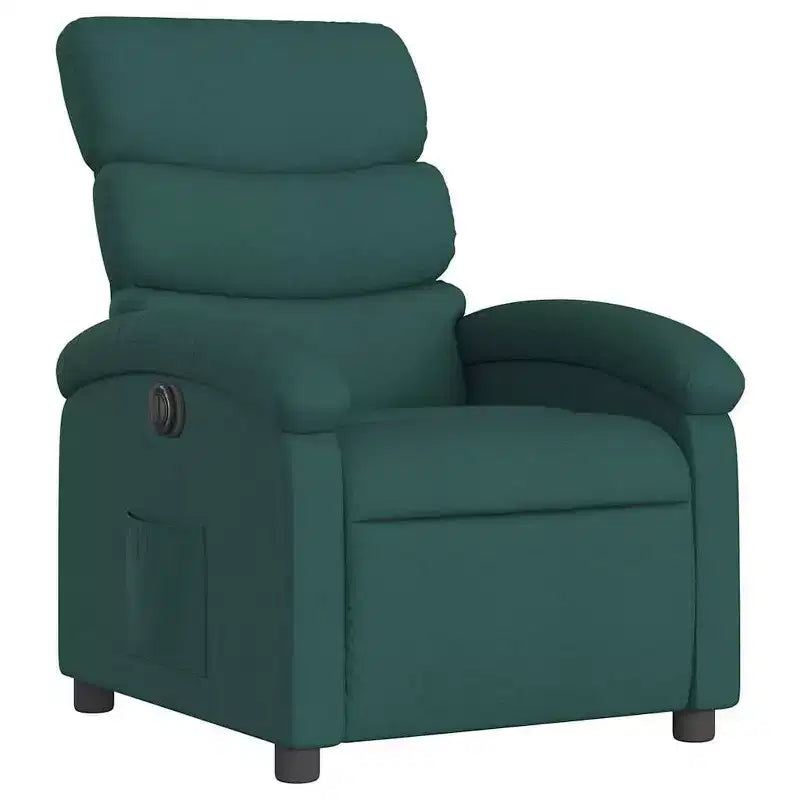 Fauteuil relax électrique pour personnes âgées – Fauteuil inclinable en tissu réglable, vert foncé, inclinaison motorisée