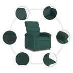 Fauteuil relax électrique pour personnes âgées – Fauteuil inclinable en tissu réglable, vert foncé, inclinaison motorisée
