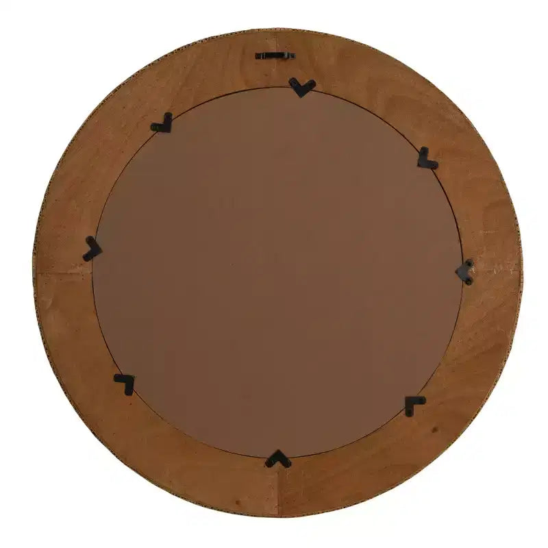 Miroir Mural Rond en Rotin Tressé Main – Décor Bohème Naturel