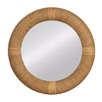 Miroir Mural Rond en Rotin Tressé Main – Décor Bohème Naturel