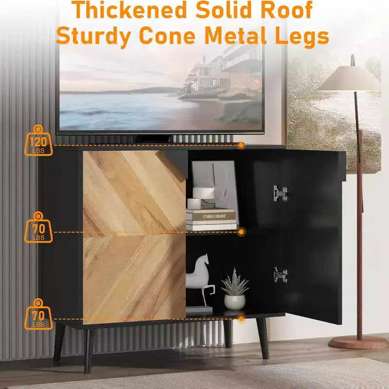 Armoire de rangement 80 cm avec étagères et portes – Organisateur polyvalent pour la maison