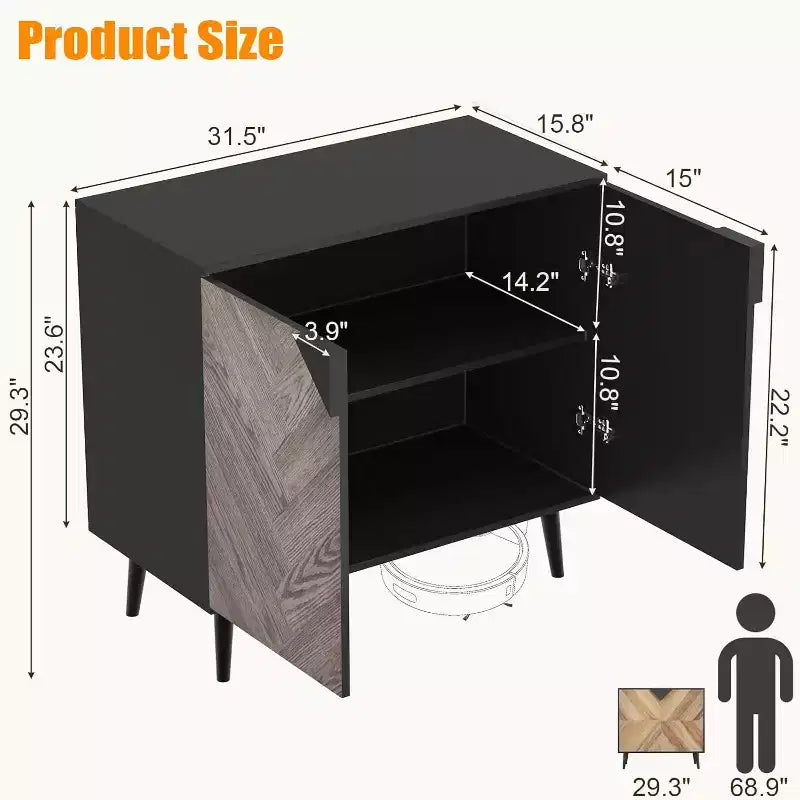 Armoire de rangement 80 cm avec étagères et portes – Organisateur polyvalent pour la maison