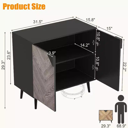 Armoire de rangement 80 cm avec étagères et portes – Organisateur polyvalent pour la maison