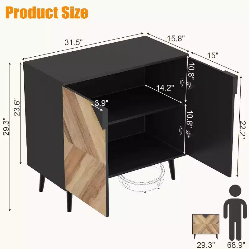 Armoire de rangement 80 cm avec étagères et portes – Organisateur polyvalent pour la maison