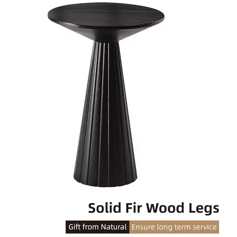 Table d'appoint ronde noire Martini sur pied – Finition texturée, assemblage rapide, supporte jusqu'à 11 kg