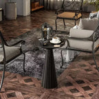 Table d'appoint ronde noire Martini sur pied – Finition texturée, assemblage rapide, supporte jusqu'à 11 kg