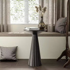 Table d'appoint ronde noire Martini sur pied – Finition texturée, assemblage rapide, supporte jusqu'à 11 kg