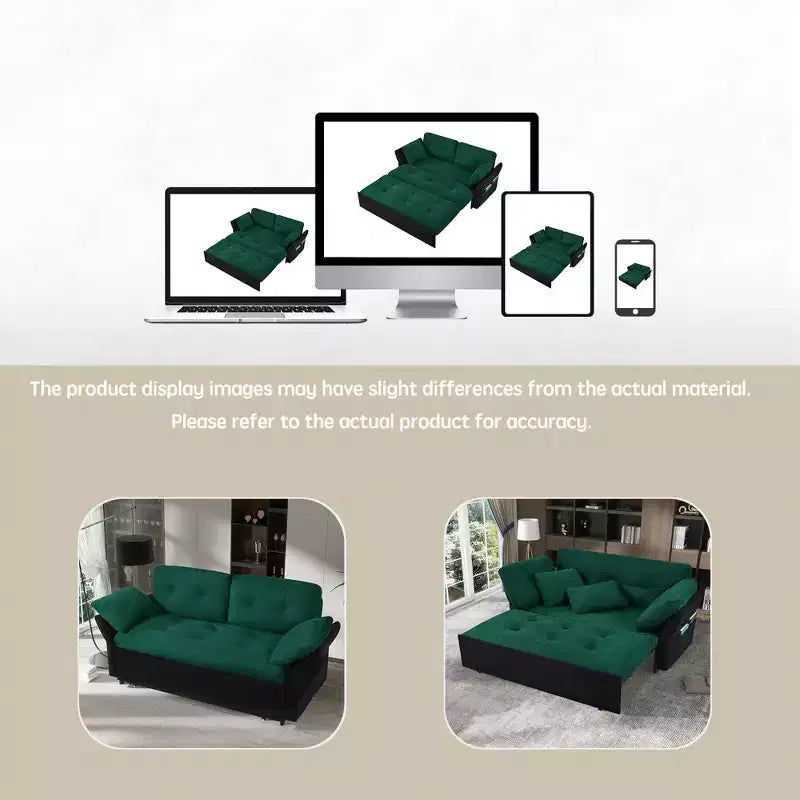 Canapé-lit convertible moderne en chenille, 188 cm, taille Queen – Multifonctionnel