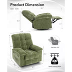 Fauteuil inclinable pivotant et coulissant – Rotation à 360°, bascule à 30°, inclinaison à 135°, chenille et châssis en acier
