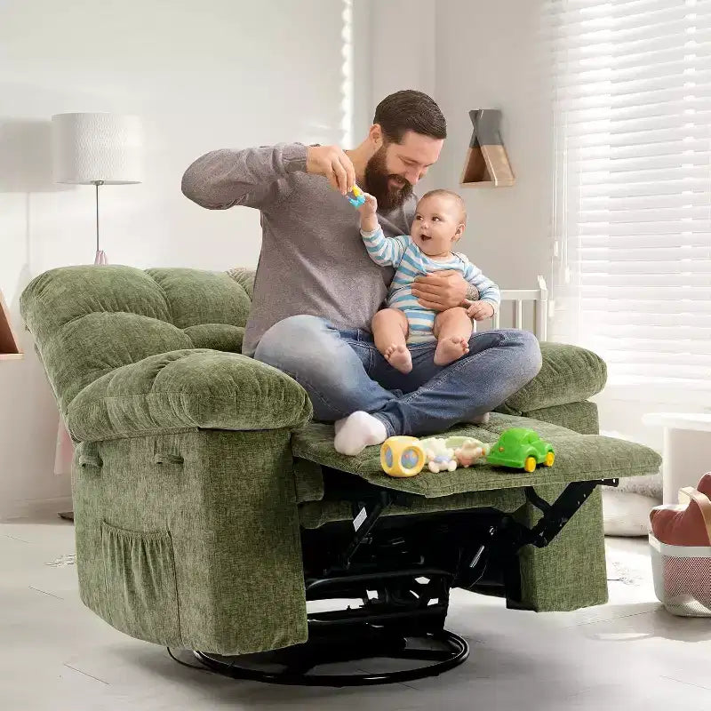 Fauteuil inclinable pivotant et coulissant – Rotation à 360°, bascule à 30°, inclinaison à 135°, chenille et châssis en acier