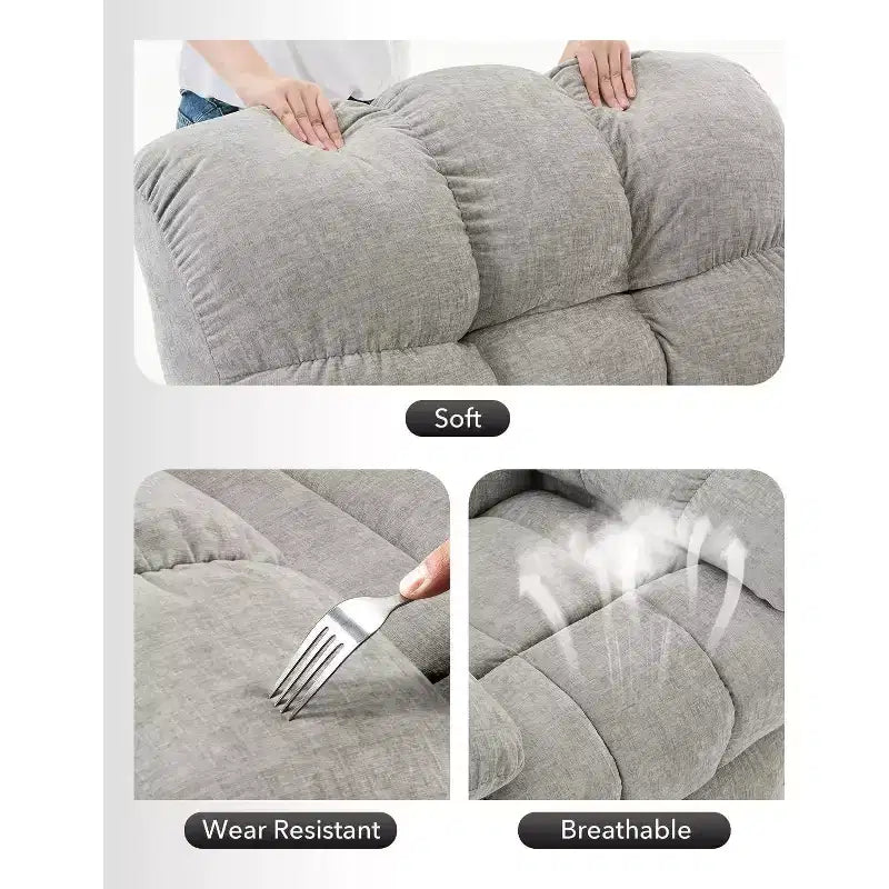 Fauteuil inclinable pivotant et coulissant – Rotation à 360°, bascule à 30°, inclinaison à 135°, chenille et châssis en acier
