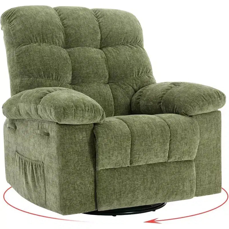 Fauteuil inclinable pivotant et coulissant – Rotation à 360°, bascule à 30°, inclinaison à 135°, chenille et châssis en acier