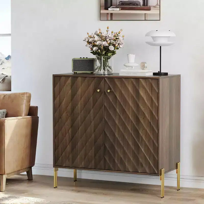 Buffet Mid-Century Moderne avec Armoire de Rangement pour Salon et Cuisine – Marron