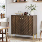 Buffet Mid-Century Moderne avec Armoire de Rangement pour Salon et Cuisine – Marron