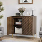 Buffet Mid-Century Moderne avec Armoire de Rangement pour Salon et Cuisine – Marron