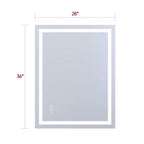 Miroir de vanité LED anti-buée 28x36 – Verre trempé mural, 3 modes de couleur